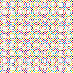 Colorful dots pattern on white background, vector illustration