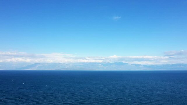 The majestic sparkling Mediterranean Sea in Europe, Greece, Peloponnese, Mani, in summer, on a sunny day.&nbsp;