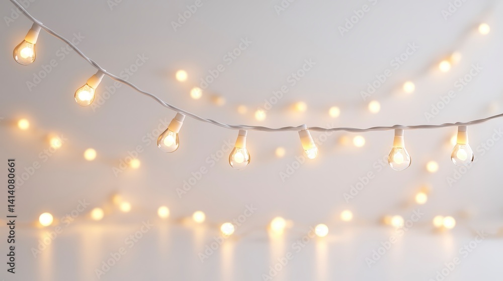 Poster white string lights with wave designs creating a warm festive atmosphere ideal for celebrations and 