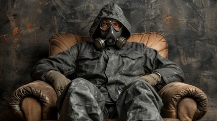 Expert pest control technician in protective gear performs fumigation to eliminate home infestations