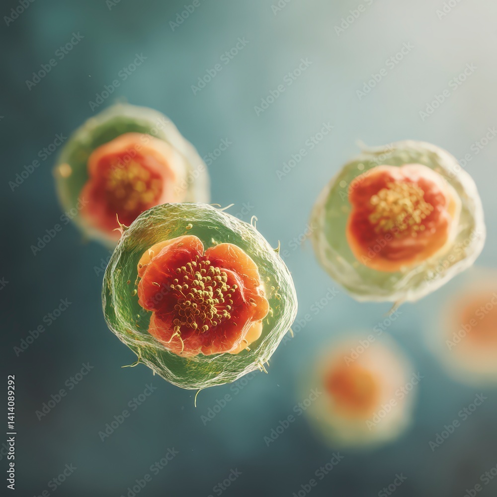 Poster microscopic cell structures high resolution images of eukaryotic cells