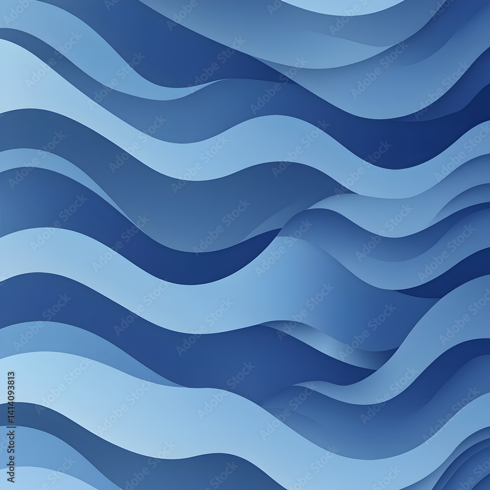 Poster creating seamless blue wave patterns digital design graphic art abstract environment aesthetic conce