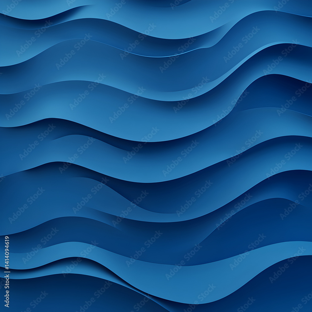 Poster calming blue wave texture abstract background digital art tranquil setting close-up seamless flow ef