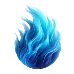 Blue Fire Flames on Transparent Background – High Resolution Abstract Texture