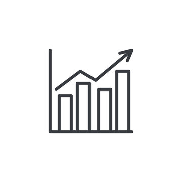 Bar Chart with arrow line icon