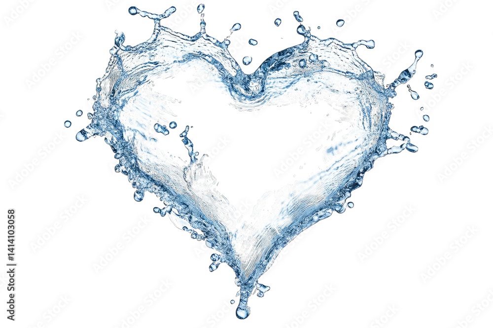 Aufkleber heart shape formed by splashing water symbolizing love and emotion with a clear refreshing appearanc