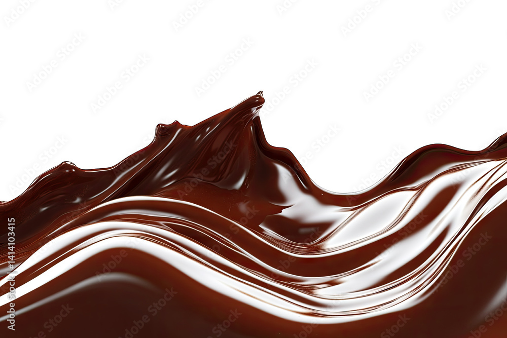 Poster smooth flowing wave of rich chocolate emphasizing its glossy texture and inviting appearance perfect