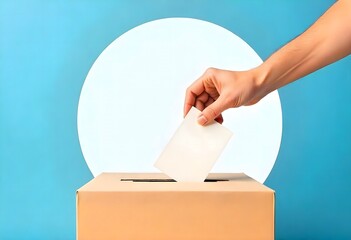 Hand Inserting Ballot into Box, Voting Action, Background