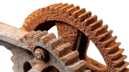Vintage Gear Mechanism: Close-up of an aged, rusty gear mechanism, showcasing the intricate details of time and decay. 