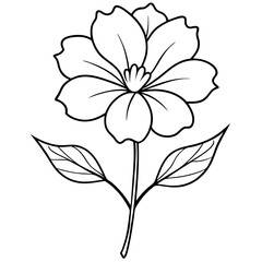 hand drawn garden flower outline illustration 