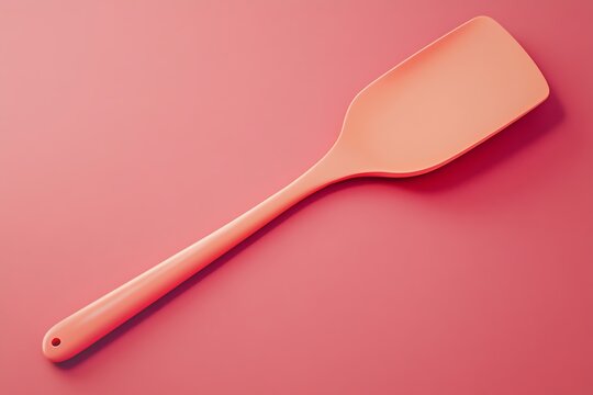 a pink spatula on a pink background with a red background