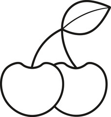 cherry outline Vector Illustration on white background