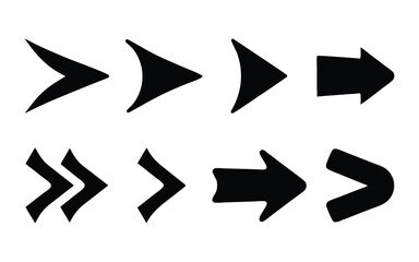 Arrows vector silhouette set