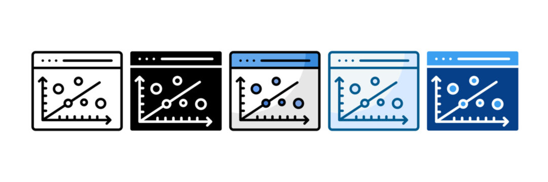Scatter Plot Icon Set Multiple Style Collection