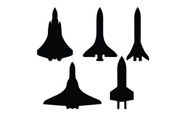 Rockets vector silhouette set