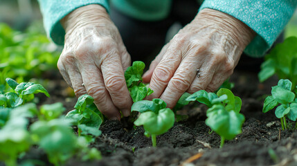 A senior participating in a gardening club, engaging in a hands-on activity that encourages physical movement and fosters social interaction