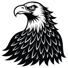Eagle head silhouette vector illustration, head stylized logo