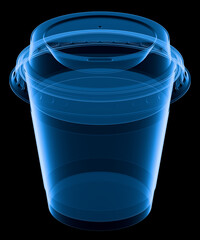 3D Hologram of a Paper Coffee Cup With Plastic Lid