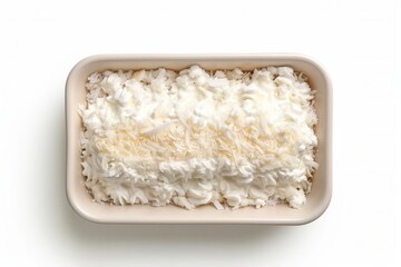 Creamy Dessert with Whipped Topping and Shredded Coconut Decoration