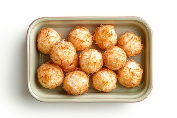 Freshly Baked Coconut Macaroons on a Serving Tray