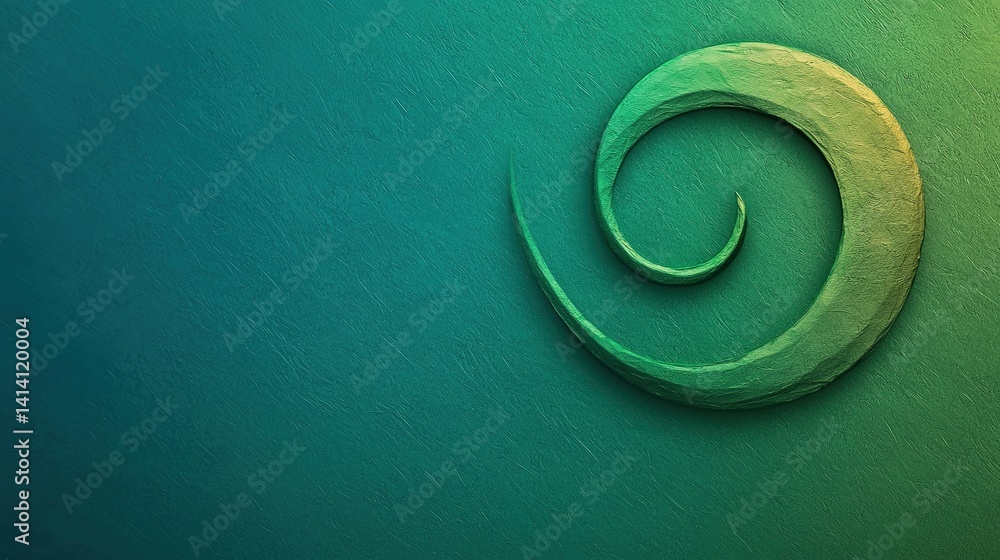 Poster elegant green gradient swirl design digital art creation high-end visuals abstract environment artis