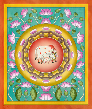 A beautiful kalmkari Pichwai design art work......