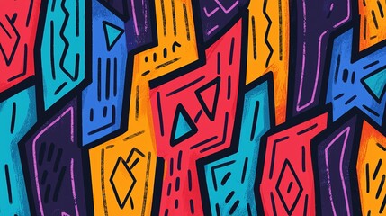 Obraz premium Colorful doodle art background vibrant patterns & creative expression in digital design