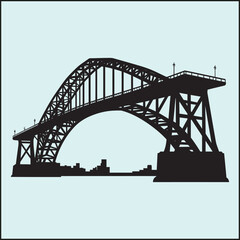 Naklejka premium Bridge Silhouette, Landmark