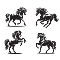 Running Horse Vector Silhouette Set

Black and White Horse Motion Icons

Galloping Horse Illustration Pack
