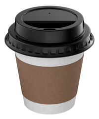3D Disposable Paper Coffee Cup With Plastic Lid