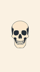 Obraz premium Minimalist Skull Silhouette Vector Illustration - Simple Flat Design Graphic