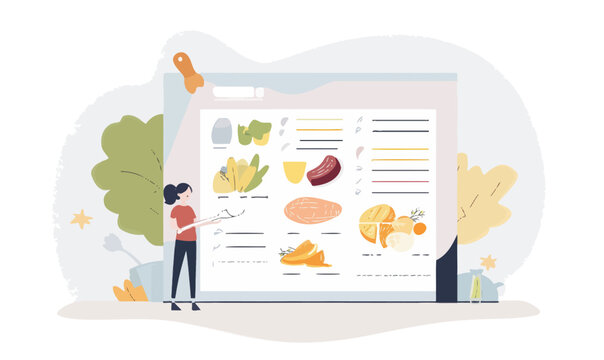 Healthy Meal Planning Vector with Daily Food Ingredients List for Wellness and Detox