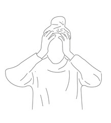 young woman feeling sad, tired and worried about suffering from depression in mental health. 