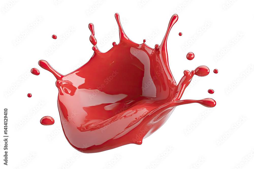 Poster a vibrant splash of red paint showcasing dynamic movement and texture ideal for creative projects or