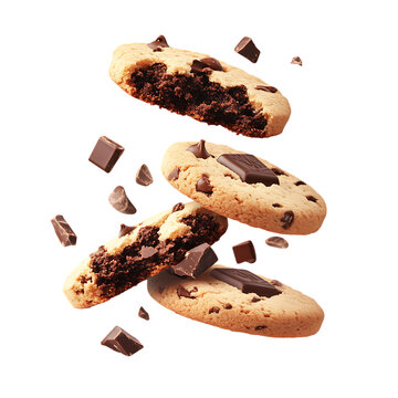 Cookies chocolate falling png