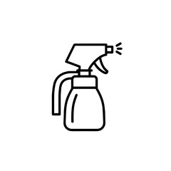 Cleaning spray bottle in minimalist line art style  