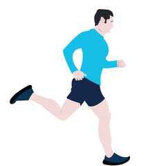 Vector Illustration of Man Running – Fitness and Workout Concept in Flat Design