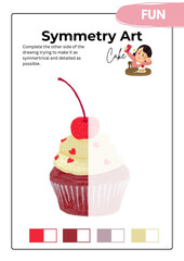 cake Symmetry Drawing Pages | Art Activities