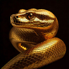 Golden snake portrait