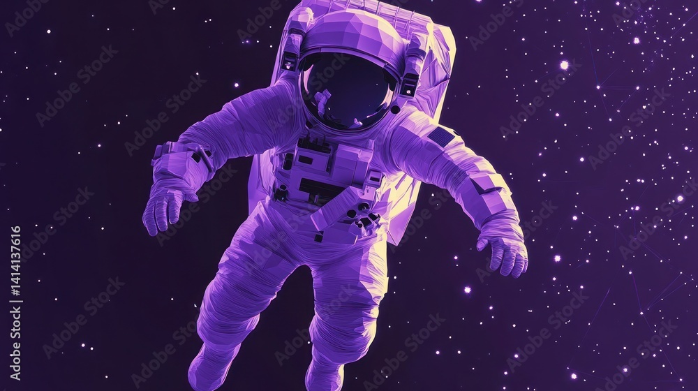 Poster astronaut floating in space