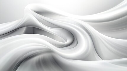 Obraz premium Abstract flowing white and gray fabric folds