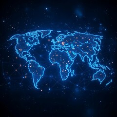 Global Network Map, Night View