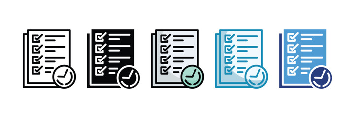 Checklist Icon Set Multiple Style Collection
