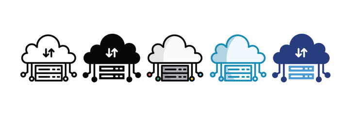 Cloud Storage Icon Set Multiple Style Collection