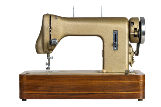 Old sewing machine isolated on transparent background - Powered by Adobe