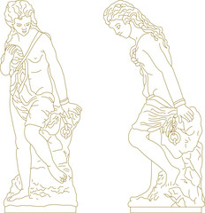 silhouette design vector illustration sketch drawing sculpture statue woman classic vintage ethnic roman greek