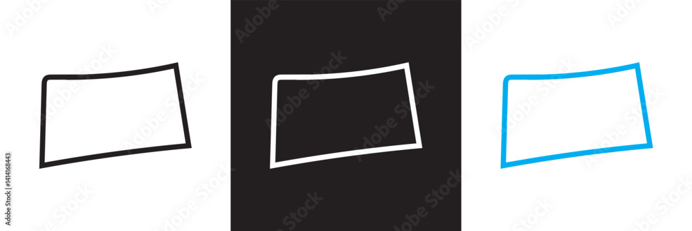 Poster doodle hand drawn highlight rectangles. pencil or pen sketch elements of squares and marks icon. bru