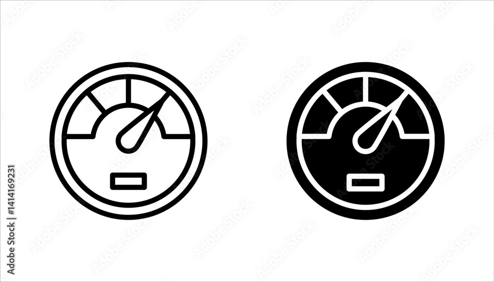 Poster speedometer icon set. miles per hour. speed control. acceleration indicator. vector illustration on 