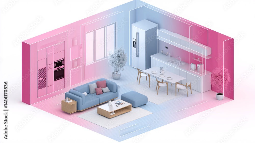Poster amidst the clean lines and minimalist aesthetics of a futuristic smart home, a remote control device