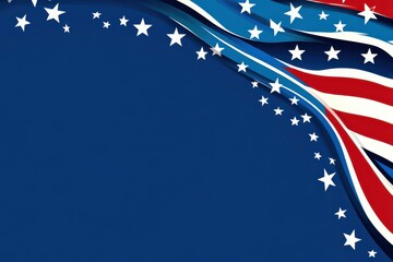 American flag inspired graphic with stars and stripes on a blue background for patriotic designs